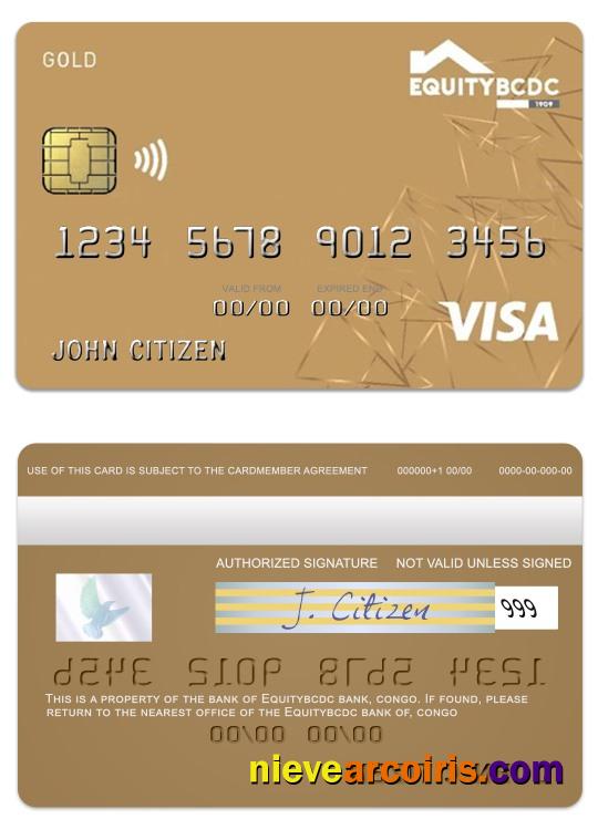 Congo EquityBCDC bank visa debit gold card